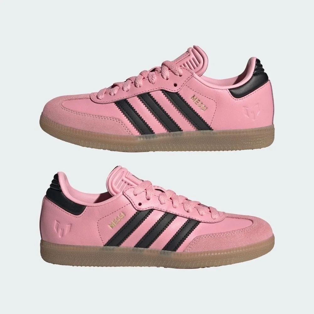 Adidas Grade School Size 10K SAMBA INDOOR 'MESSI LIGHT PINK BLACK GS JR0424 NEW